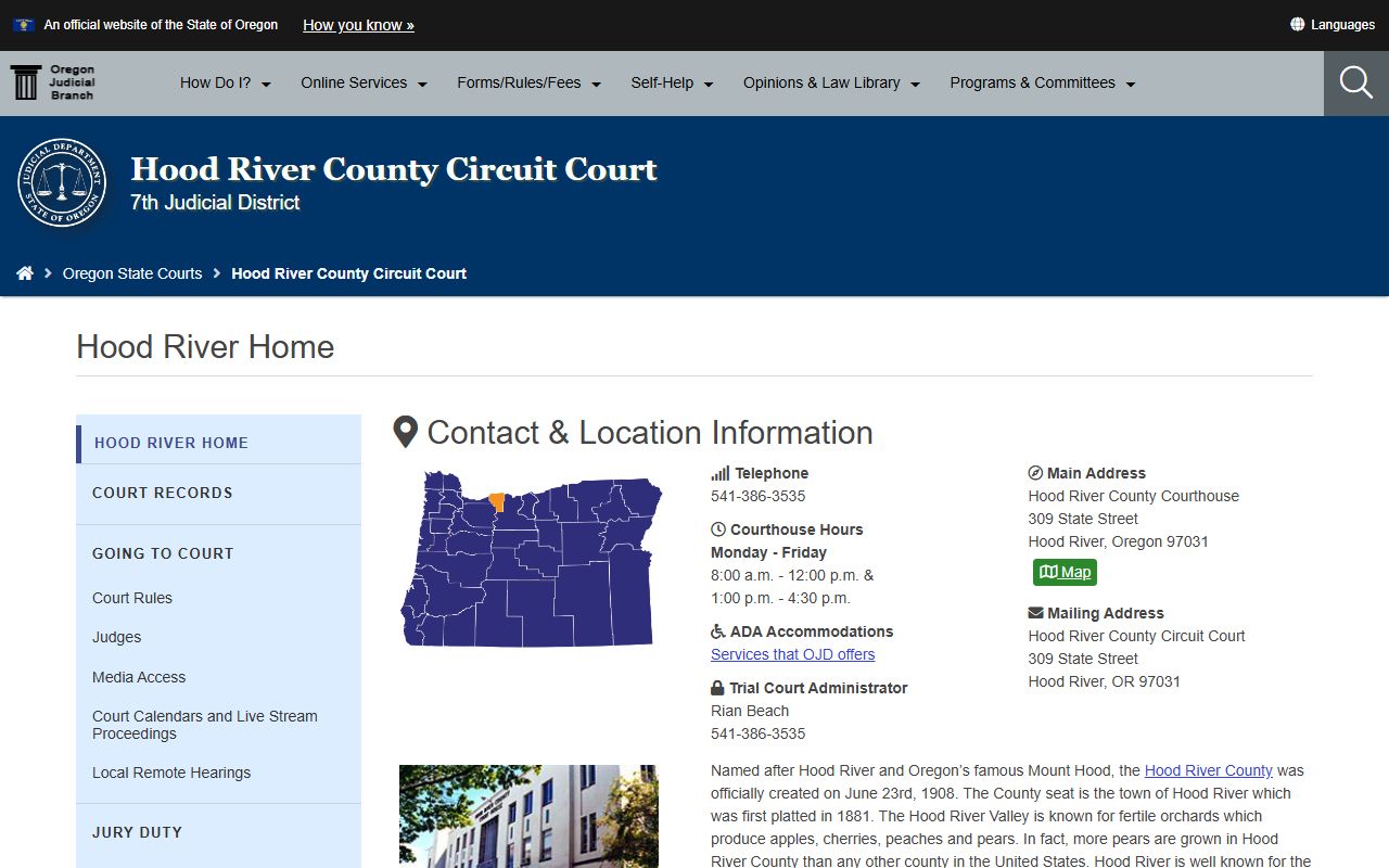 Hood River County criminal records