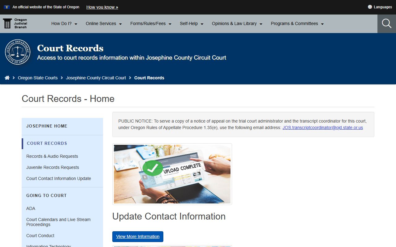 Josephine County criminal records