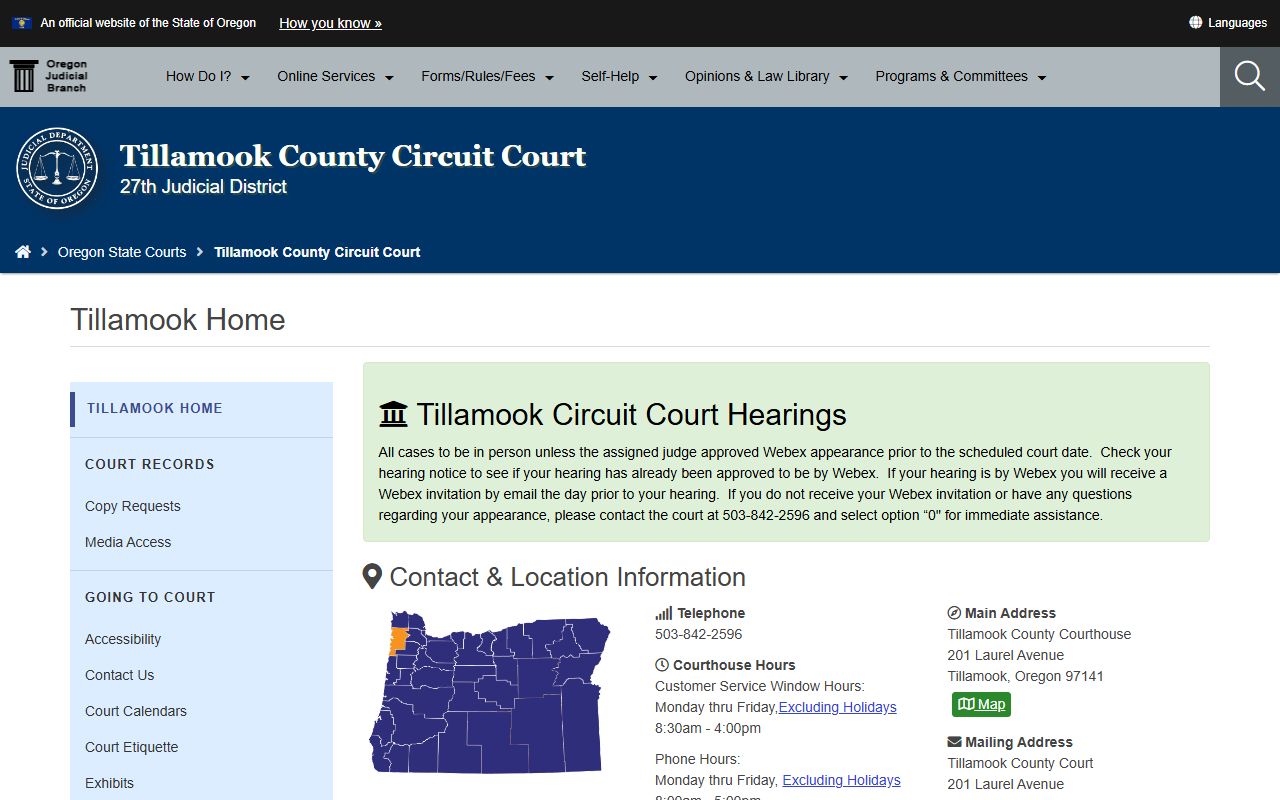 Tillamook County criminal records
