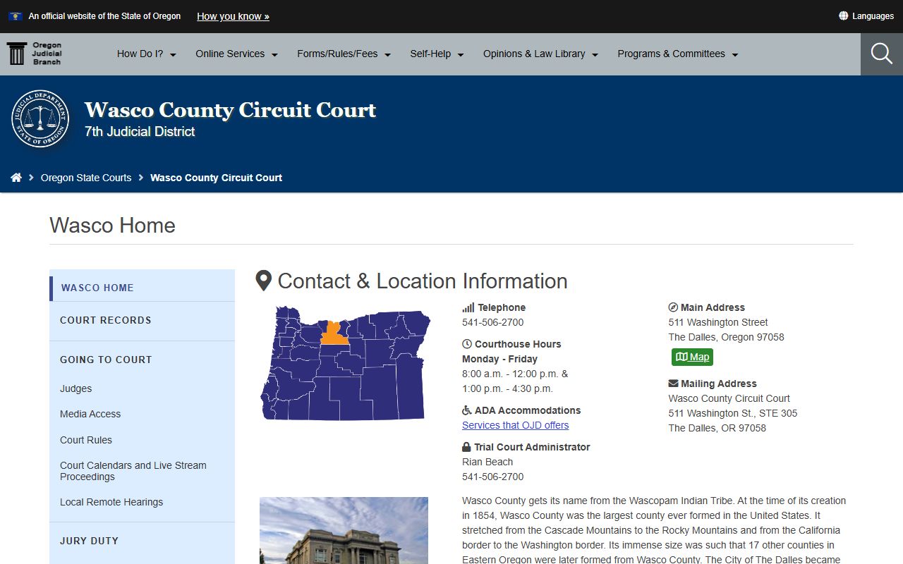Wasco County criminal records