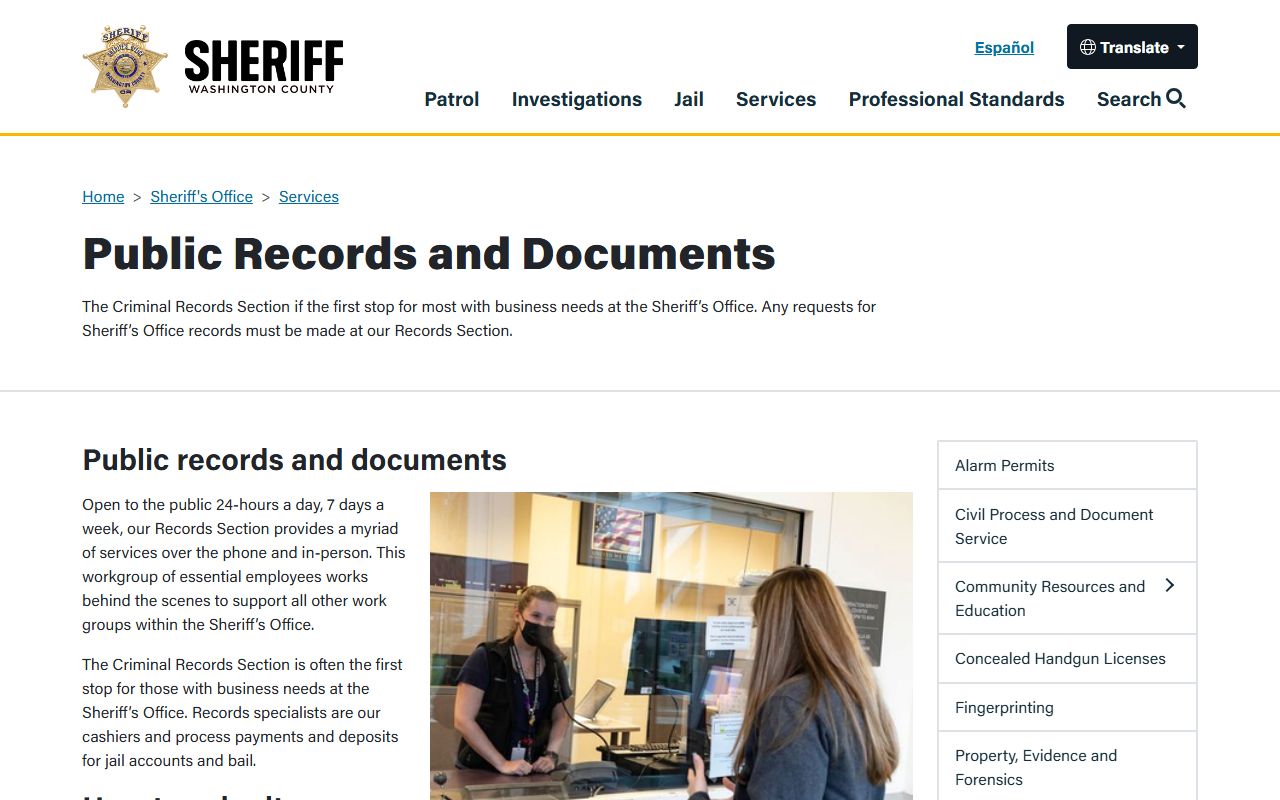 Washington County criminal records